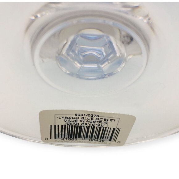 2 New Miller Roganska Lead Crystal Water Goblets Alfresco Blue Hand Blown MINT - Picture 8 of 11